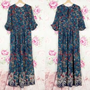 NEW Allyco Printed Floral Boho Romantic Maxi Dress